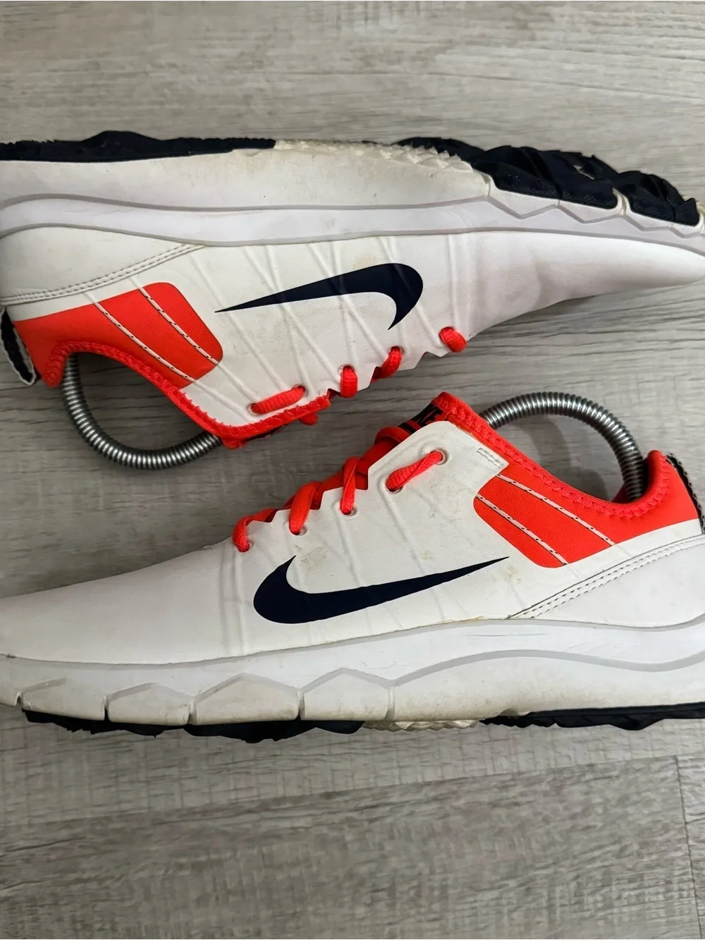 Nike FI Impact 2 Women's Golf Shoes 776093-102 Size 9 White Orange/Red Leather - Picture 10 of 13